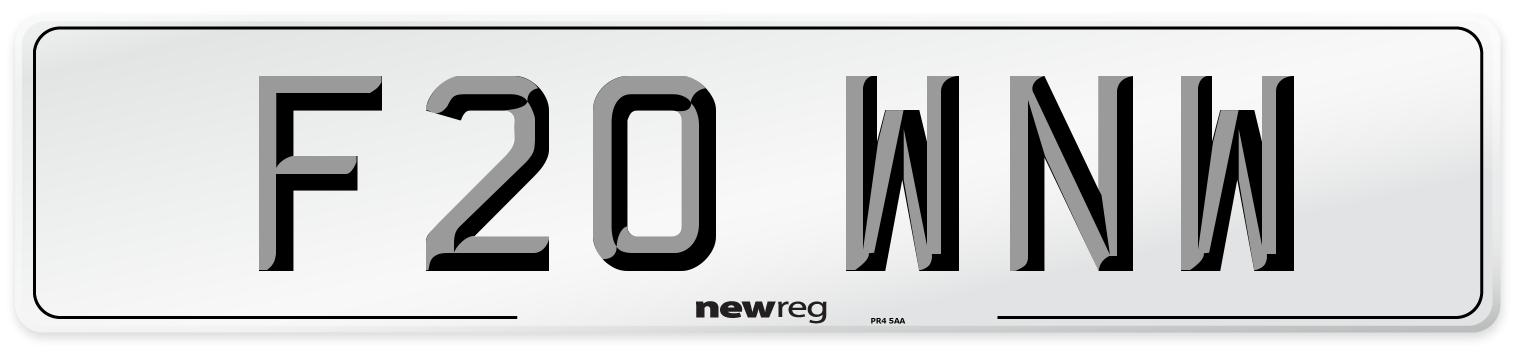 F20 WNW Number Plate from New Reg